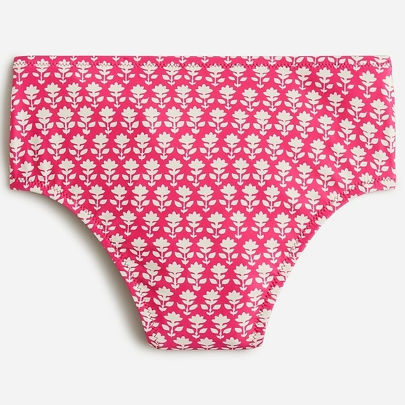 J.Crew floral moderate coverage high waist bikini bottoms, small, pink - Picture 3 of 10